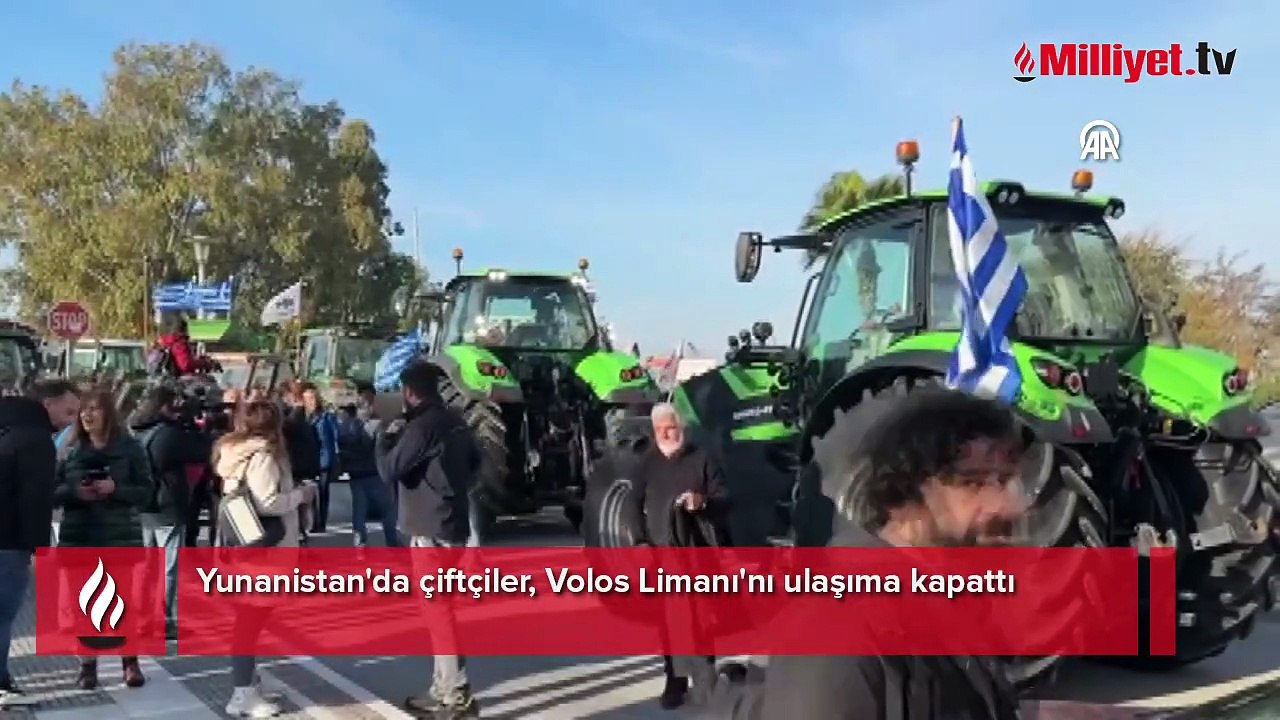 Yunanistan'da çiftçi eylemleri büyüyor! Volos L...