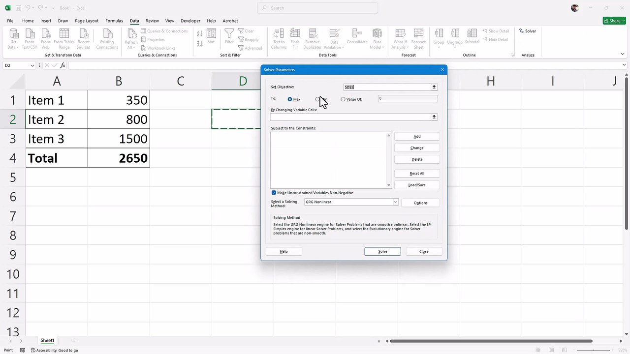 Microsoft Excel 75 Using Solver