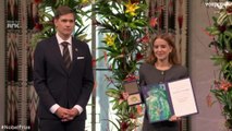 La hija de María Corina Machado recibe el Nobel de la Paz