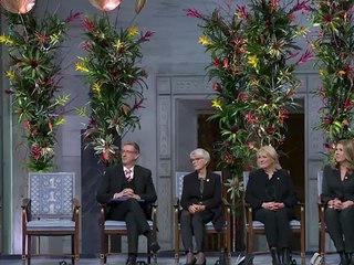 Ana Corina Sosa recoge el premio Nobel- de la Paz en nombre de su madre, María Corina Machado