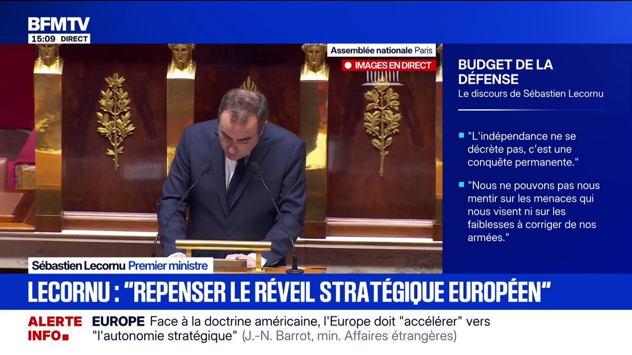 Défense: "Le premier défi pour l'année 2026 sera incontestablement celui des munitions", déclare Sébastien Lecornu