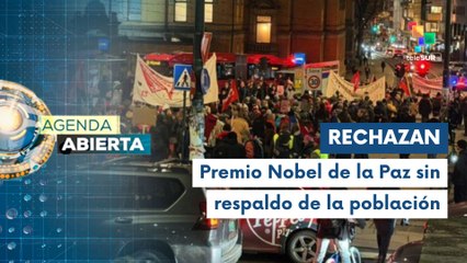 En Noruega se movilizan contra la entrega del Premio Nobel 2025