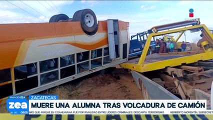 Camión que trasladaba estudiante vuelca en Zacatecas, una alumna perdió la vida