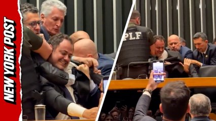 Brazil deputy dragged from speaker's chair after dramatic protest in Congress