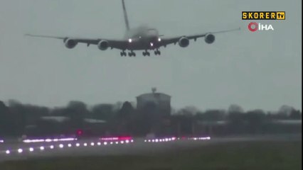 PSG’yi taşıyan uçak şiddetli rüzgar nedeniyle piste yan iniş yaptı