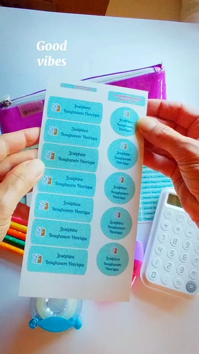 Autocollants Stickers pour fournitures scolaires et objets marcabi