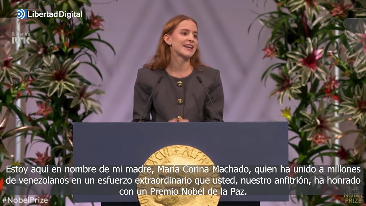 Ana Corina Sosa recoge en Oslo el Nobel de la Paz en nombre de María Corina Machado