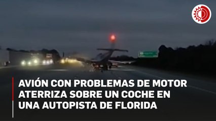 Avioneta aterriza sobre un automóvil en autopista de Florida