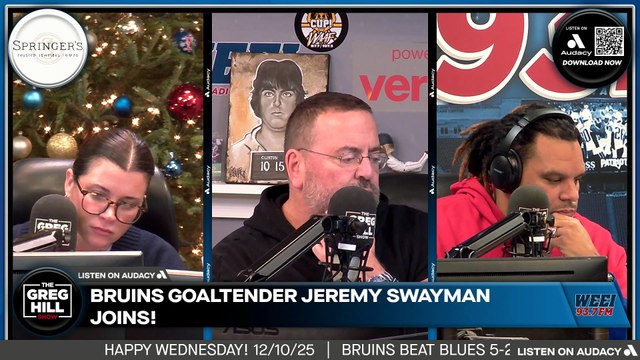Bruins goaltender Jeremy Swayman joins live! Pasta's back!