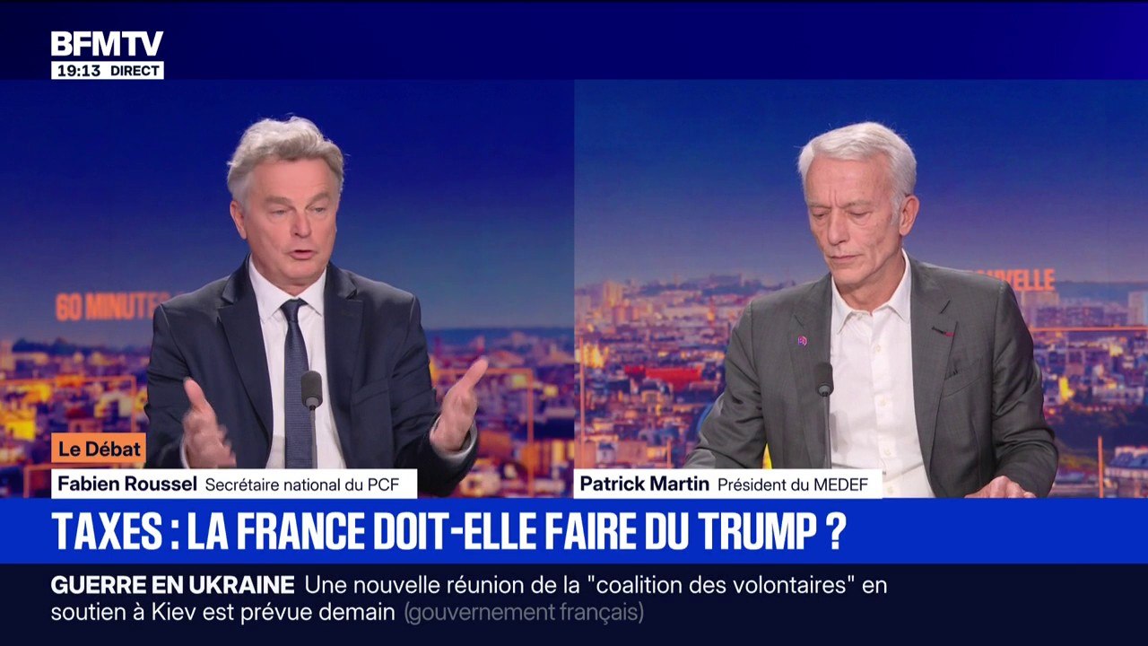 Droits de douane américains: "J'ai honte de voir l'attitude de la France et de l'Union européenne qui se couchent", dit Fabien Roussel (PCF)