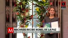 Hija de María Corina Machado recibe en Oslo el Premio Nobel de la Paz en su nombre