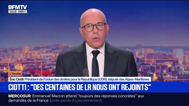 Union des droites et vote du budget: Je dis à Bruno Retailleau de venir avec nous , déclare Éric Ciotti (UDR)