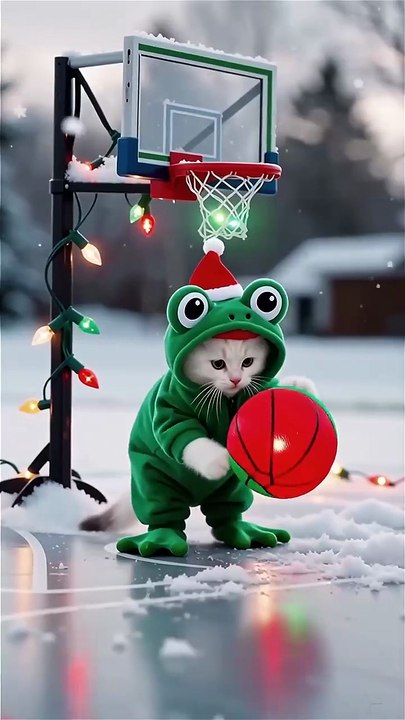 Froggy Baller Dribbles 🐸🏀 #cuteanimal