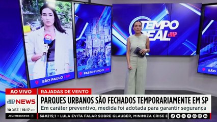 SP: Parques urbanos são fechados temporariamente após rajadas de vento | TEMPO REAL