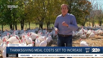 Thanksgiving meals costs set to increase
