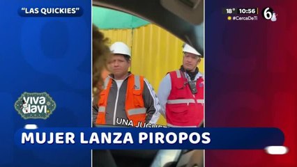 Mujer sorprende a hombres lanzandoles piropos