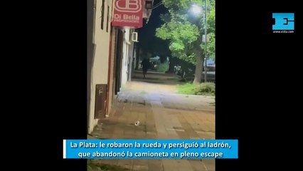 Le robaron una rueda en pleno centro de La Plata y persiguió al ladrón, que abandonó una camioneta en pleno escape