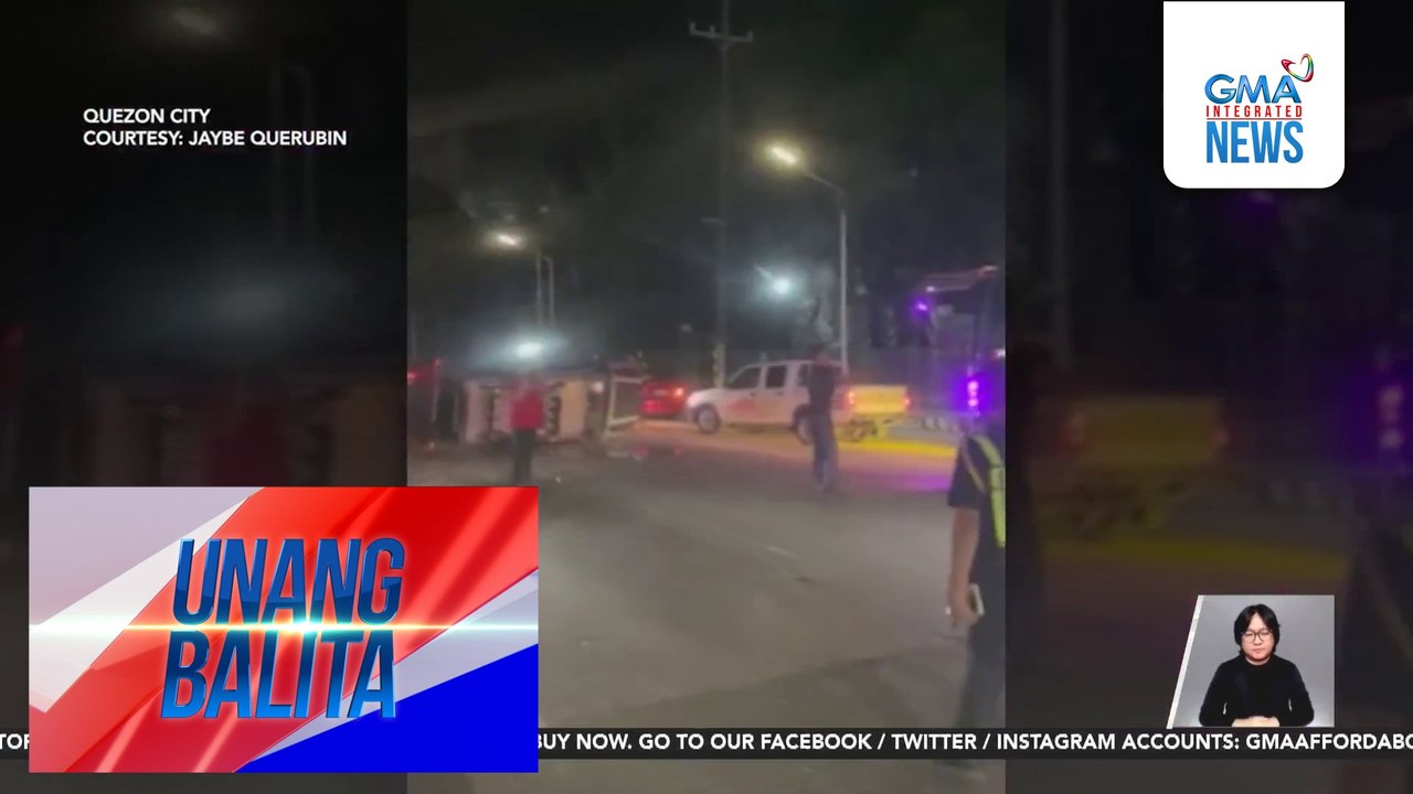 Concrete barriers sa EDSA, inararo ng SUV; isa sa mga sakay, sugatan | Unang Balita