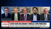 Flávio quer Bolsonaro e Nikolas como ministros se vencer as eleições