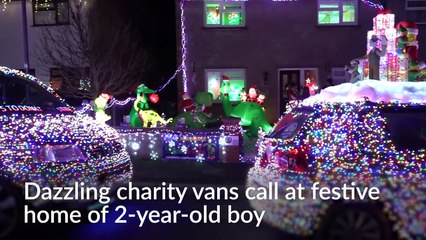 VW vans transformed into festive light display delight two-year-old boy