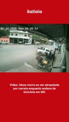 Vídeo: idosa morre ao ser atropelada por carreta enquanto andava de bicicleta em MG
