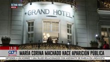 🚨¡Última Hora! María Corina Machado hace aparición pública en el Grand Hotel de Oslo, en Noruega
