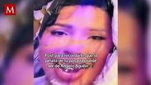Familia destruye piñata de Ángela Aguilar en posada y se vuelve tendencia en redes