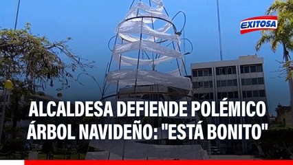 "ESTÁ BONITO": Alcaldesa de Chiclayo DEFIENDE polémico árbol navideño tras ola de críticas
