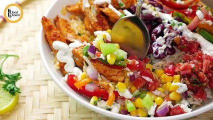 Tajin Chicken Fajita Rice Bowl Recipe by Food Fusion