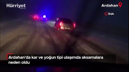 Ardahan'da kar ve yoğun tipi ulaşımda aksamalara neden oldu