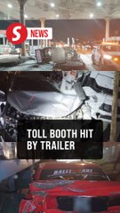 Trailer ram into a toll booth in Kota Kemuning