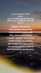 The Final Advice of Ibrahim (A.S.) — Die Only as Muslims"