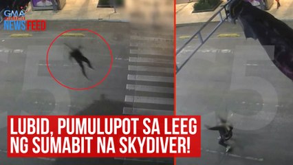 Lubid, pumulupot sa leeg ng sumabit na skydiver! | GMA Integrated Newsfeed