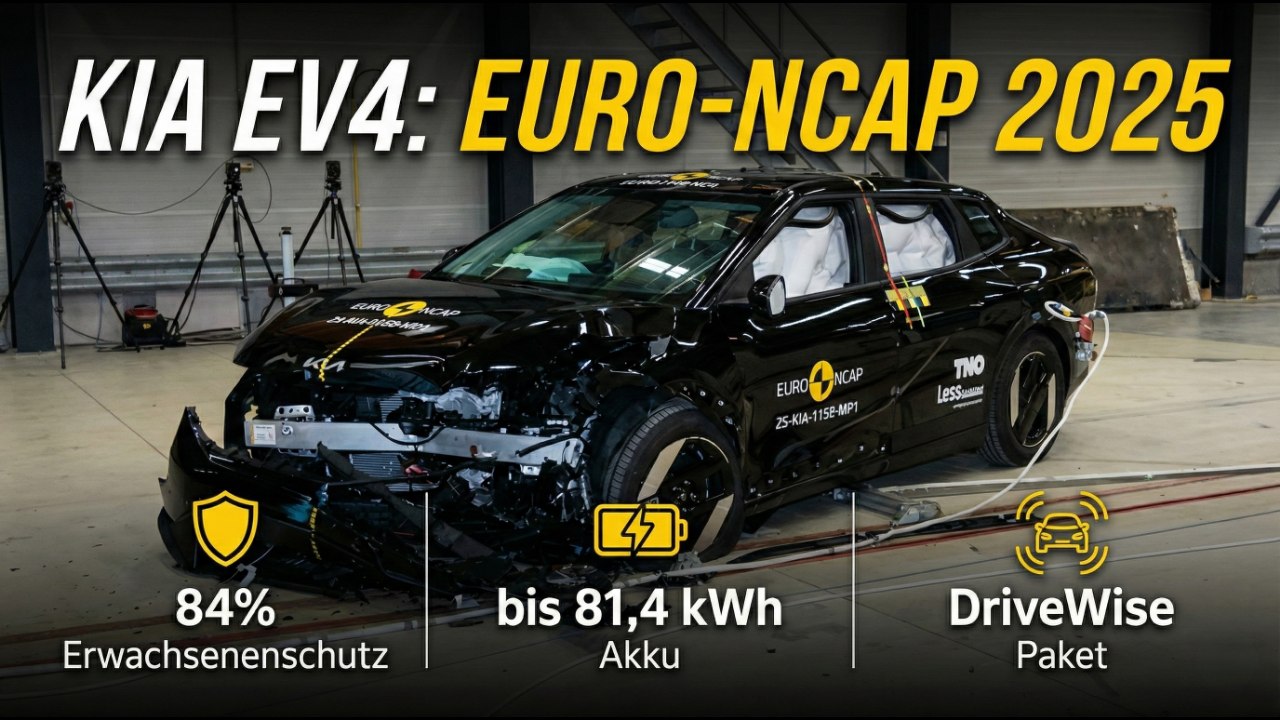 Euro-NCAP bewertet den Kia EV4 – So sicher ist das neue E-Auto 2025