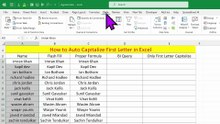 How to Auto Capitalize First Letter in Excel