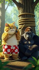 Cat & Gorilla Kidnapped in the Forest?! 😂📱 | Funniest Escape Scene Ever!