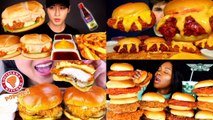 ASMR MUKBANG| CHICKEN BURGER & FRIES | ASMR EATING COMPILATION