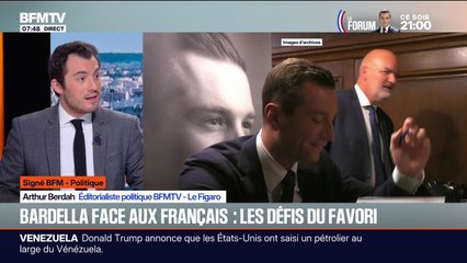 SIGNÉ BFM - les défis de Jordan Bardella favori dans les sondages, l'édito politique d'Arthur Berdah