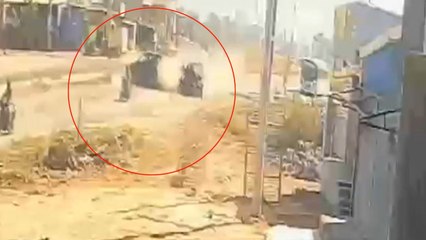 Video: Speeding car swerves before hitting vehicles, killing biker in Telangana