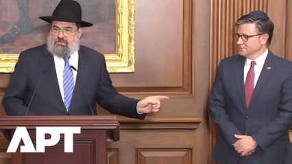 Speaker Johnson And Jeffries Light Menorah At U.S. Capitol Made From Iron Dome Missile Steel | APT