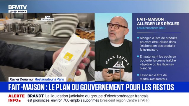 Label fait maison: Xavier Denamur, restaurateur à Paris, déplore des mesures qui vont dans le mauvais sens