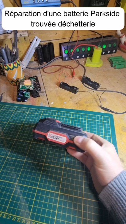réparation d'une batterie Parkside trouvée en déchetterie