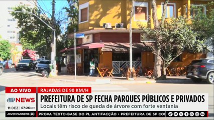 Prefeitura de São Paulo fecha parques após ventania