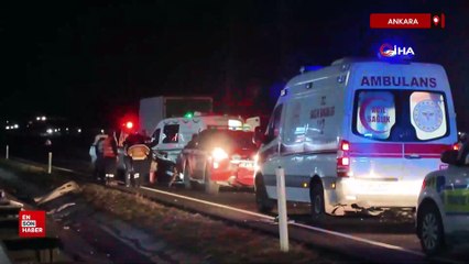 Ankara'da otomobil tıra arkadan çarptı