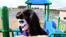 Joker Girl vs Puppy vs T-rex - Playground Fun! Real Life Superhero Movie