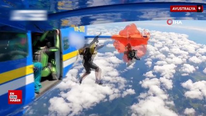 Avustralya’da yedek paraşüt uçağın kuyruğuna takıldı sporcu havada asılı kaldı