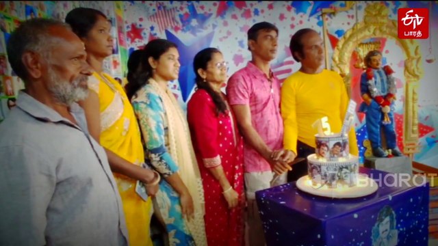 ரஜினி படங்களால் வடிவமைக்கப்பட்ட பிறந்த நாள் கேக்: பவள விழாவை கொண்டாடிய 'முரட்டு பக்தர்'!