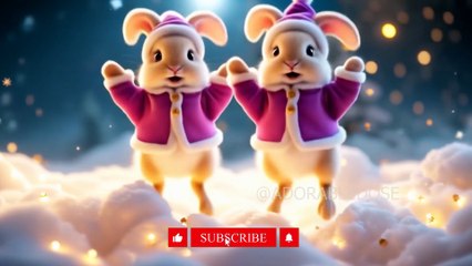 Adorable Bunny Dance on Magical Christmas Clouds