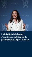 La Prix Nobel de la paix, s'exprime en public pour la première fois en près d’un an