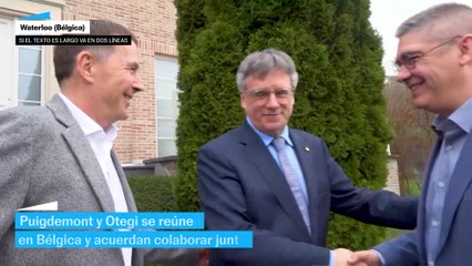 Otegi y Puigdemont apuestan por la colaboración entre "naciones" en una reunión en Waterloo